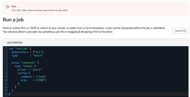 Failed to plan a job
