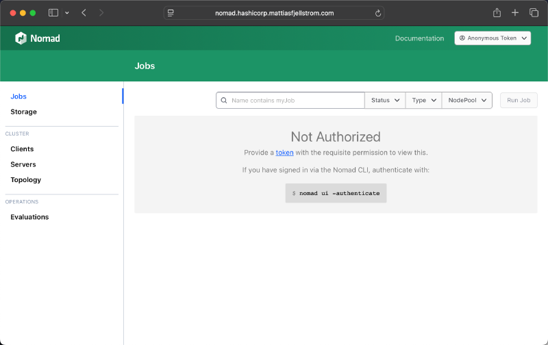 Accessing the Nomad UI using Boundary transparent sessions