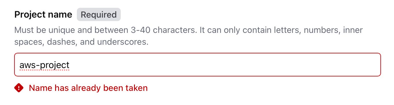 Name conflict for projects on HCP Terraform