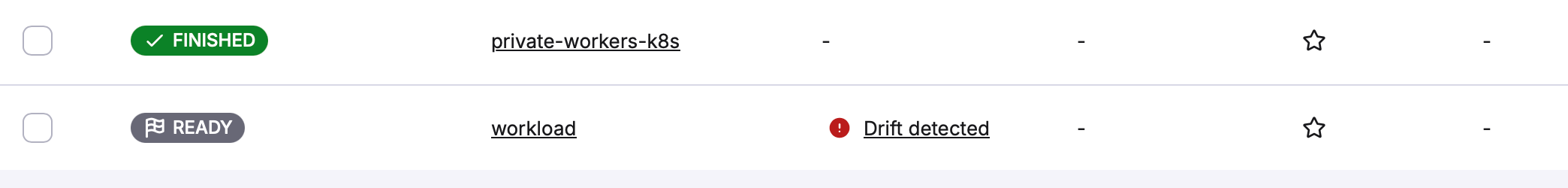 Drift is detected