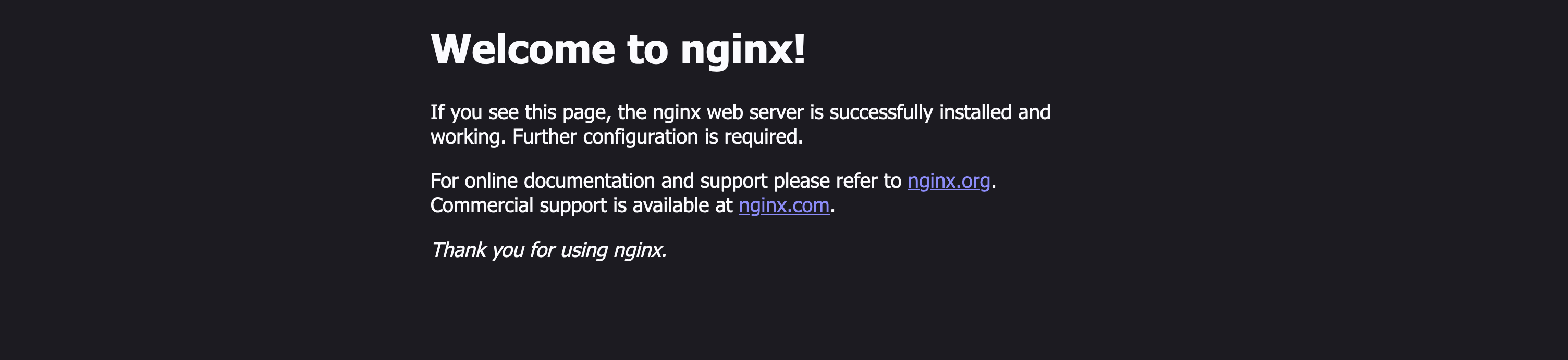 nginx welcome page